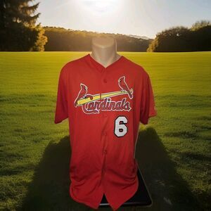 St. Louis Cardinals Jersey Men's Size Large Red Majestic MLB Cool Base #6